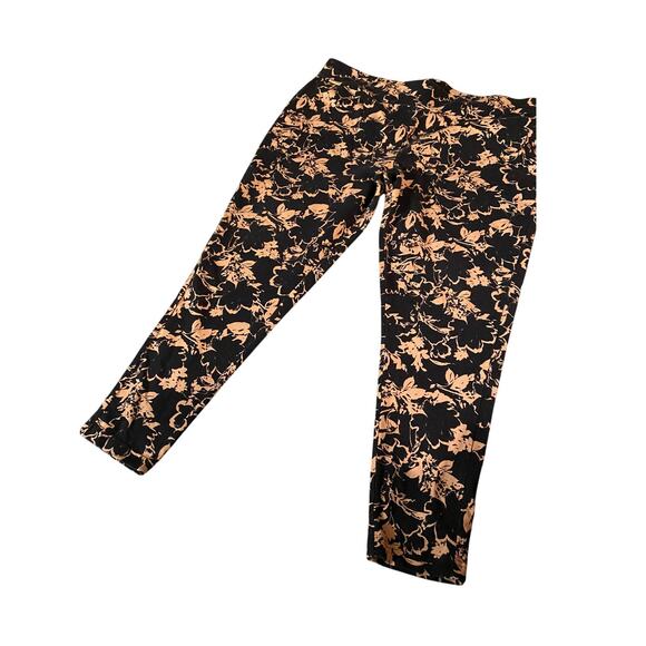 Terra & Sky Pants - Terra & Sky Patterned 2XL Leggings Black & Tan Abstract Pattern Comfort Casual